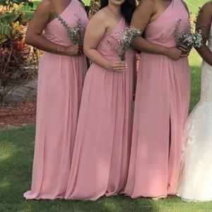 DB Bride’s maid Dress OneShoulder Crinkle Chiffon